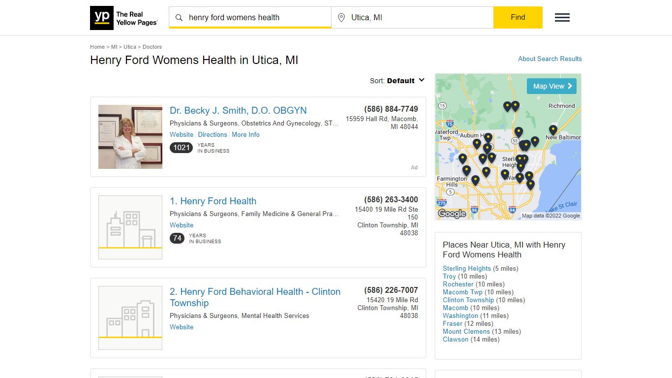 Henry Ford Womens Health in Utica, MI with Reviews - YP.com